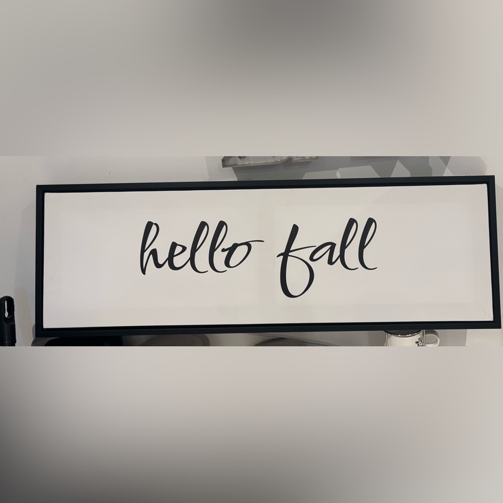Black and White 'Hello Fall' Wall Decor